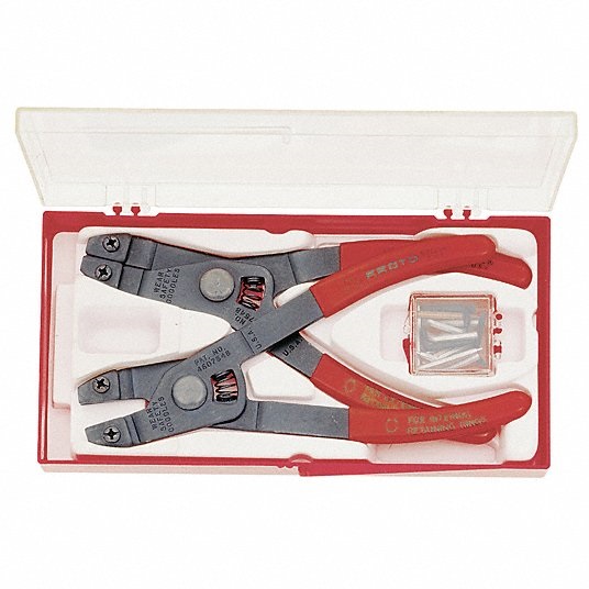 Proto Internal/External Retaining Ring Plier Set, PC 18, 3/8 in to 2 in 5C601