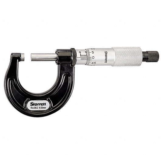 Outside Micrometer, Range 0 to 25mm 436.1MXRL-25