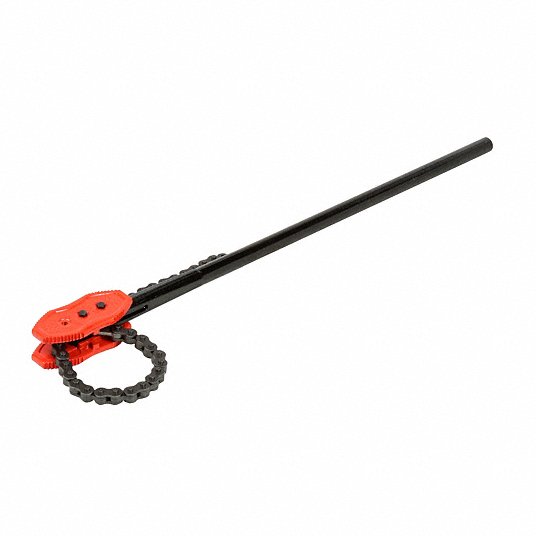 Ridgid Chain Tong, Iron, For Outside Diameter 8 in, Minimum Pipe Diameter 1 1/2 in 92680