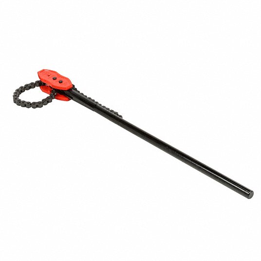 Ridgid Chain Tong, Iron, For Outside Diameter 8 in, Minimum Pipe Diameter 1 1/2 in 92680