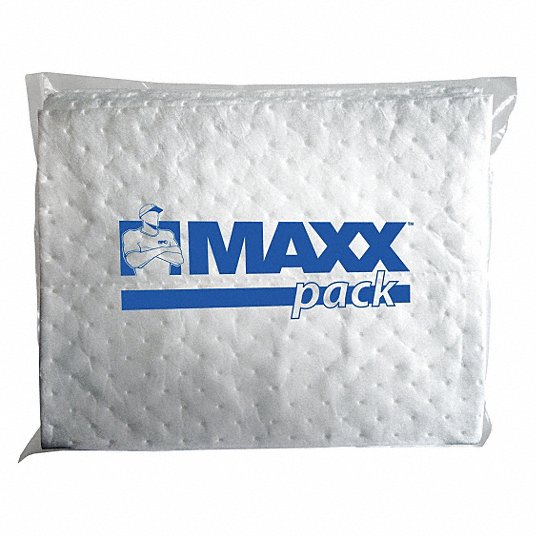 Brady SPC ABSORBENTS, Absorb Pad, Oil-Based Liquids, White, PK100 MXP-O20