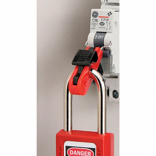 Master Lock Miniature Circuit Breaker Lockout, 120/277, Pin-In, Standard Lockout Type, Steel/Plastic4EMY8 S2392