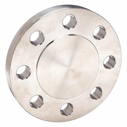 Grainger Approved Pipe Flange, Blind Flange, 304/304L Stainless Steel, 2Inch Pipe Size, 6 1/2Inch Flange Outside Dia S1034BL020N