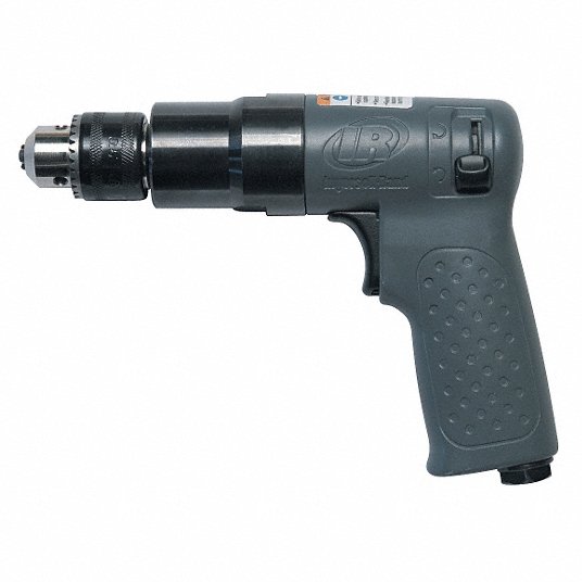 Ingersoll Rand Drill, 1/4 in Chuck Size, Industrial Duty, 1,875 RPM Free Speed, 0.25 hp, Keyed 7804XP