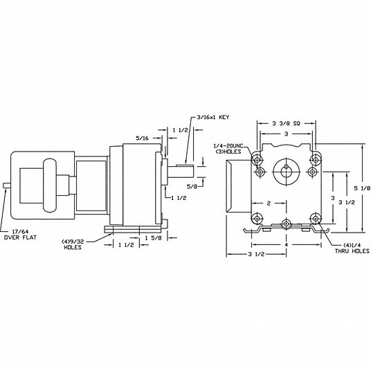 Dayton AC Gearmotor 115/230 Nameplate RPM 15 RPM Max. Torque 202.0 in-lb Enclosure TEFC 4Z518