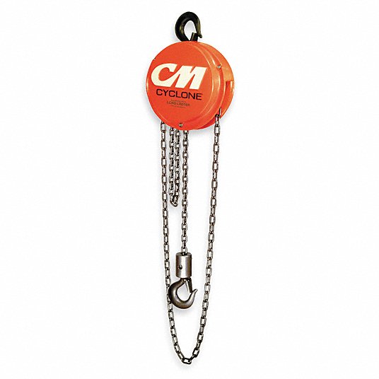 Cm Cyclone Manual Chain Hoist, 4000 lb Load Capacity, 10 ft Hoist Lift, 1 5/16 in Hook Opening 4626