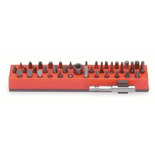 Proto Insert Bit Set, 1/4 inch Hex Shank Size, Steel, 38 No. of Pieces J6190