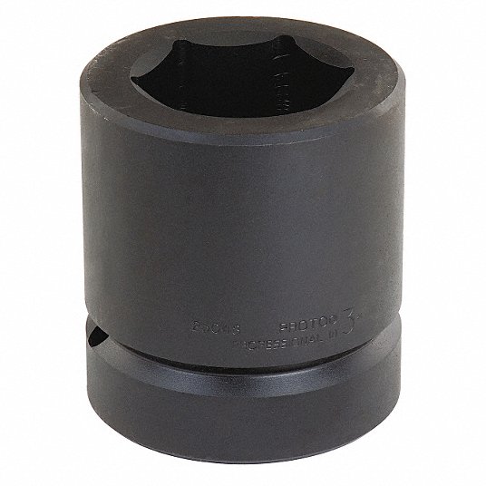 Proto Impact Socket, 2 1/2 inch Drive Size, 2 1/4 inch Socket Size, 6-Point, Standard Depth, Black Oxide J25036