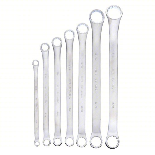 Westward Box End Wrench Set, Satin, Insulated No, 1/4 inch to 7/8 inch, 7 PC 4YR19