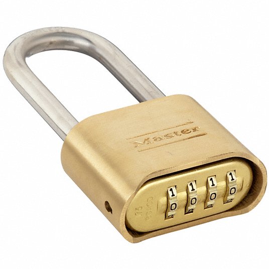 ماستر لوك قفل مدمج, قابل لإعادة الضبط, سفلي, 4 أقراص, نحاسي 5JKW8 175LHSS