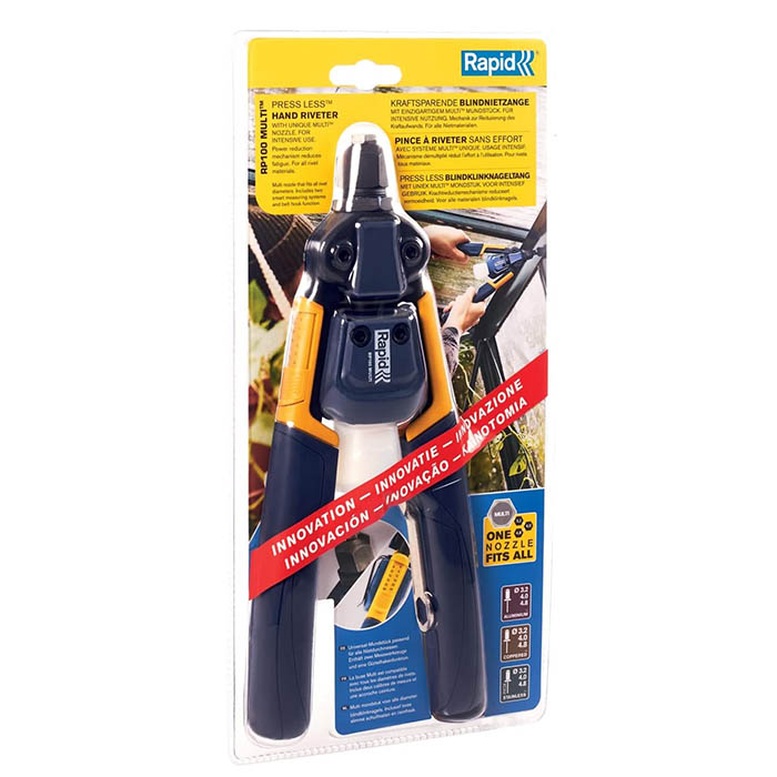 Rapid Multi Rivet Plier, Rivet Heads 3.2 , 4.0 , 4.8 mm, For Aluminium , Stainless Steel, Copper RP100