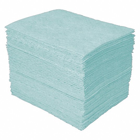 Brady Spc Absorbents Sorbent Pad, Fluids Absorbed Harsh Chemicals, Size 15 in x 19 in SPCUN1719