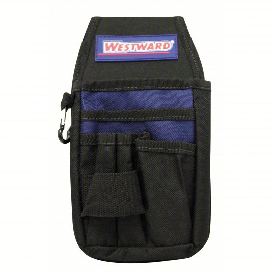 Westward Tool Pouch, 6 Pockets, Compatible with Tool Belts, Belt Clip, Open Top 5MZL9
