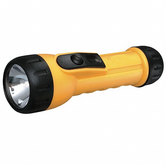 Grainger Approved Gen Purpose Handheld Light, Krypton, Yellow, 7.75Inch 6AHA4