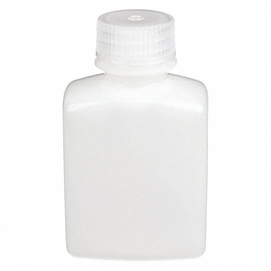 Lab Safety Supply Wide Mouth Rectangular Bottle, Reagent, Plastic, 1000mL, Clear, 6 PK 6FAP3