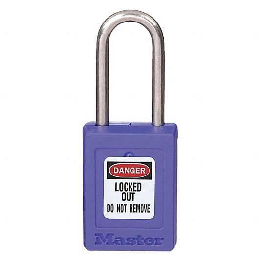 Master Lock TER LOCK, Lockout Padlock, Shackle Dia.3/16 in S33BLU