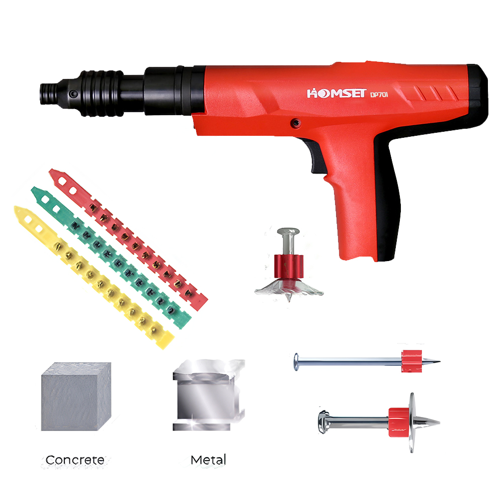 Homset Silent Powder Nail Gun, 27 Caliber, Length 356 mm, 2.6kg DP701