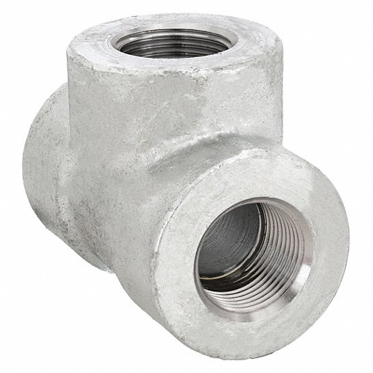 Grainger Approved Tee, Forged Steel, 1/4Inch x 1/4Inch x 1/4Inch Pipe Size, NPT x NPT x NPT, Class 3000 1MPE9