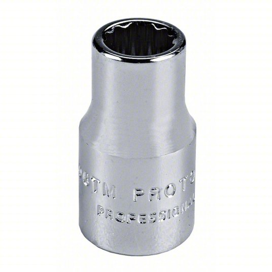 Proto Socket, 1/4 inch Drive Size, 13 mm Socket Size, 12-Point, Alloy Steel, Standard, Chrome Finish J4713TM
