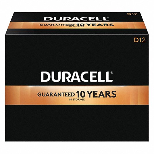 Duracell D Battery, Premium, Alkaline, 1.5V DC, Copper Top, 12 PK MN1300-DURACELL