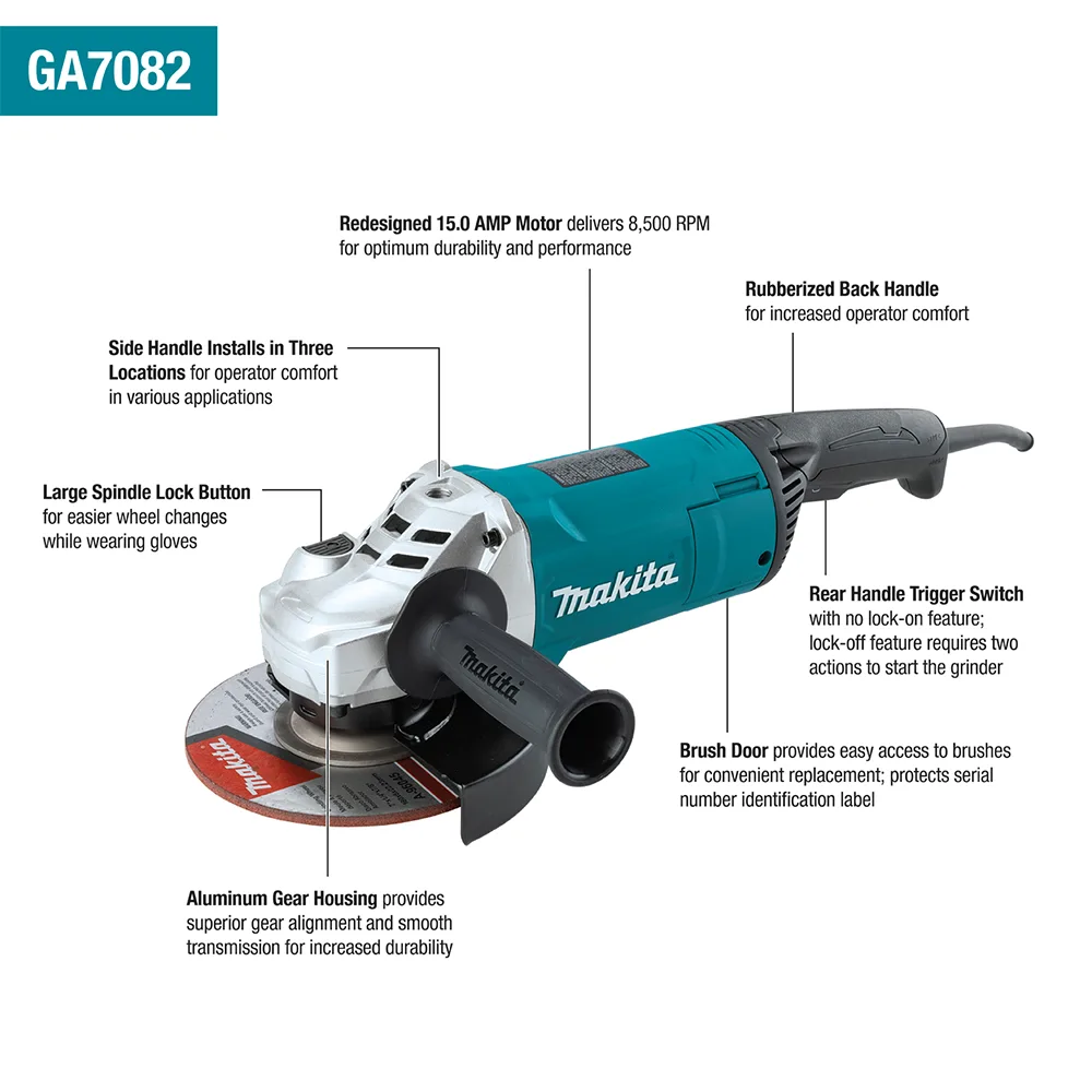 Makita Angle Grinder, 9 inch (230mm), Trigger Switch, 2700W, 6600rpm, 8.6Kg GA9080FX1