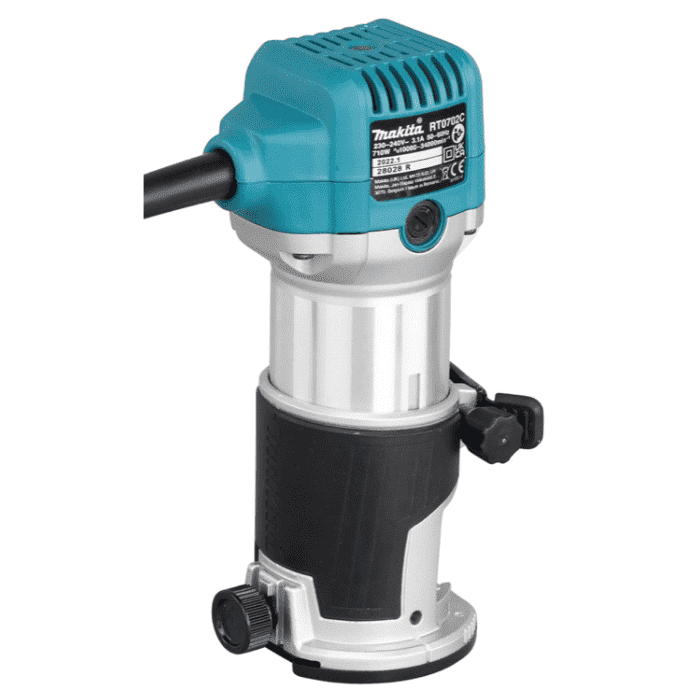 Makita Carpentry Trimmer, 710W, 10,000 – 34,000 rpm, Collet Size 6, 8mm, 2.8 kg RT0702C
