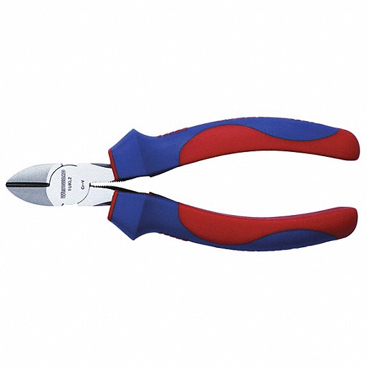 Westward Diagonal Cutting Plier, Flush, Straight, Narrow, 7/8 in Jaw Lg, 3/8 in Jaw Wd, 6 in Overall Lg 1UKL2