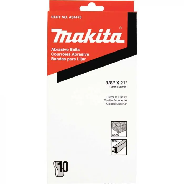 Makita Abrasive Belt for Belt Sander 9mm x 533mm ,Grit AA100,10 Pcs, For 9032 A-34475