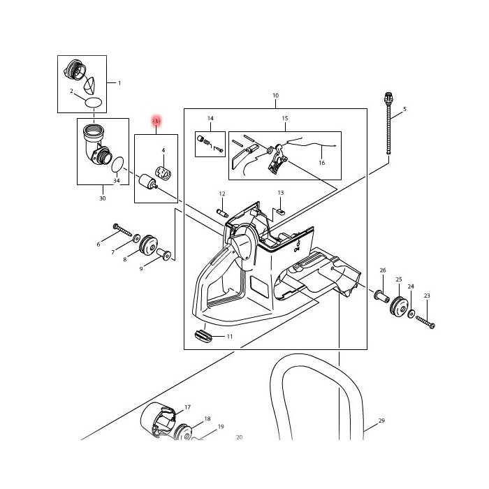 Makita Suction Head Complete, For DPC6400, DPC7000 963601122