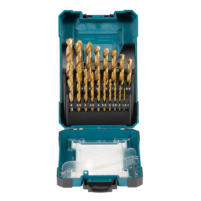 Makita Metal Drill Bit Set, 19 Piece, Size 1.0 ~ 10.0 mm, HSS-TiN D-72229