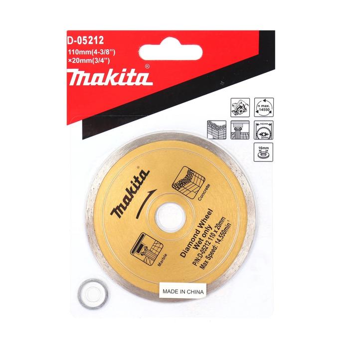 Makita Accessories, Diamond Wheels for Cutters - Continuous Rim 110mm D-05212