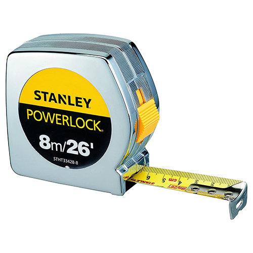 Stanley Stainless Steel SAE/Metric Tape Measure, 8 m /26 ft, Silver STHT33428-8