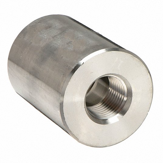 Grainger Approved Reducing Coupling, 304 Stainless Steel, 1Inch x 3/4Inch Fitting Pipe Size, Female NPT x Female NPT 2UA87