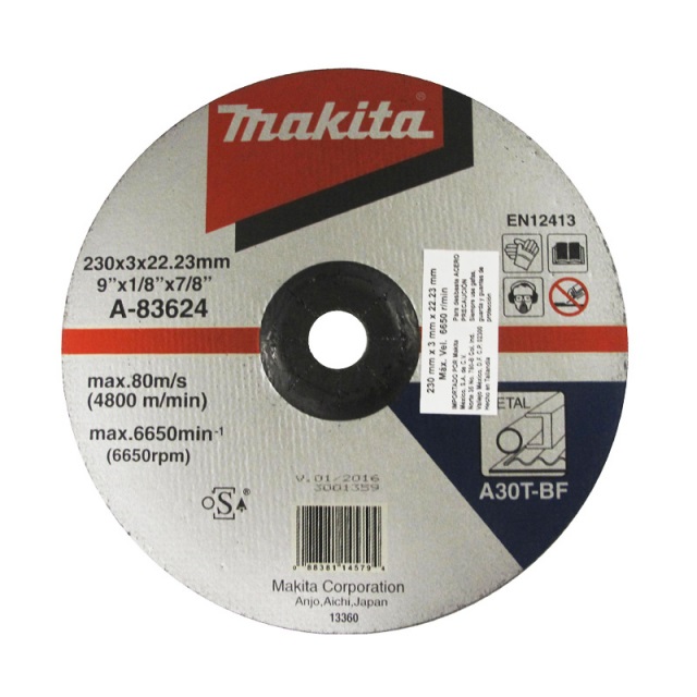 Makita CUT-OFF WHEEL 230 X 3 X 22mm, (Grit 30 GR) A-83624