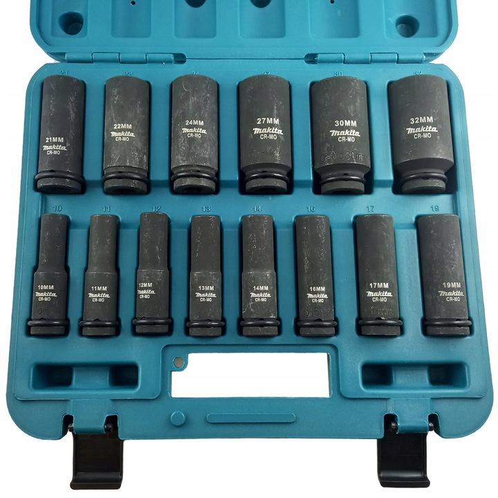 Makita 14 Piece Metric Deep Impact Socket Set, 1/2 inch Square Drive B-52308