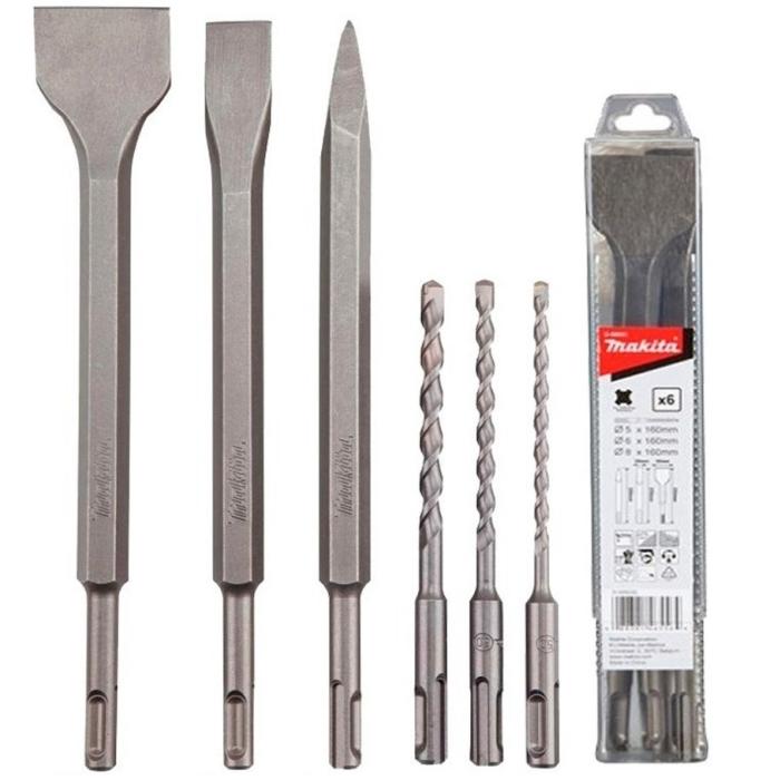 ماكيتا إكسسوارات, SDS-PLUS مثقاب / إزميل (6 قطع / مجموعة) D-58920
