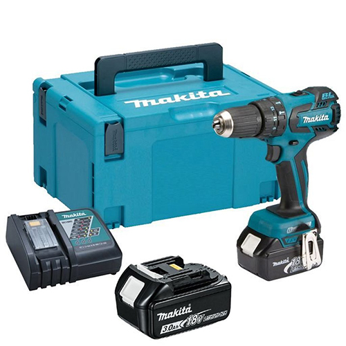 Makita Cordless Hammer Driver Drill, 18V Lithium-Ion , 13mm, 1/2", 50Nm-Brushless Motor DHP459RTJ