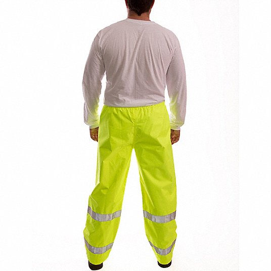 Tingley High Visibility Rain Pants, ANSI Class E, 4XL ( 58 in x 32 in ), Rain Pants, Green/Yellow P23122