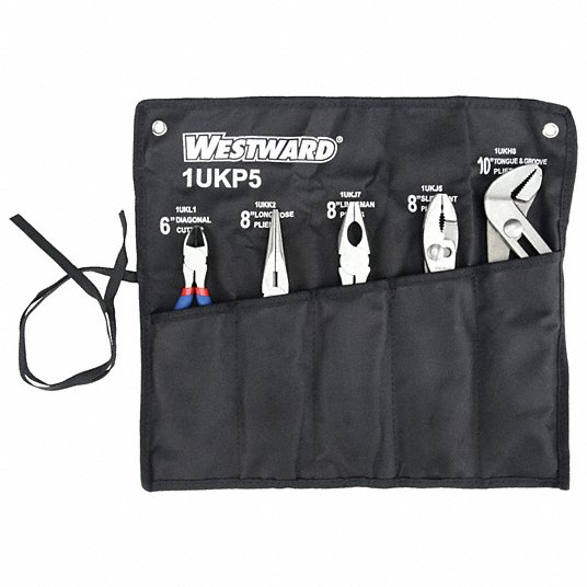 Westward Plier Set, 5 Pliers, Manual 1UKP5