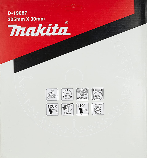Makita MDF Cutting Saw Blade, Size 305 X 30 X 3.2mm, 120 Tooth, Suitable for Slide Compound Saw and Miter Saw D-19087