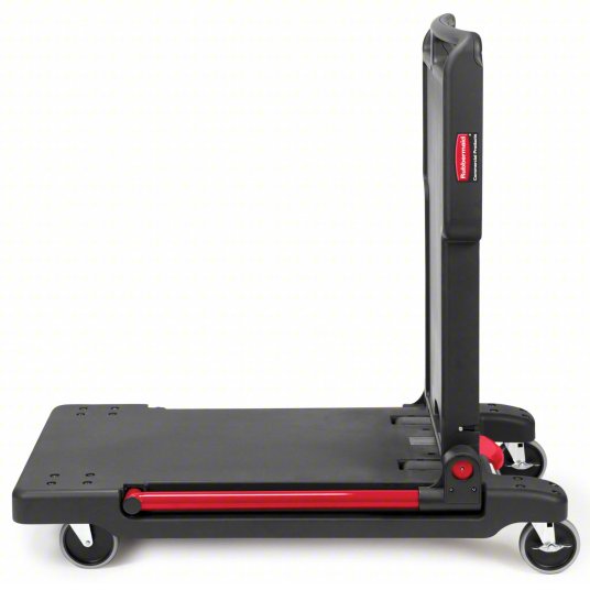 Rubbermaid Foldable Trolley, 180kg Load, with Flush Plastic Shelf & Platform FG430000BLA