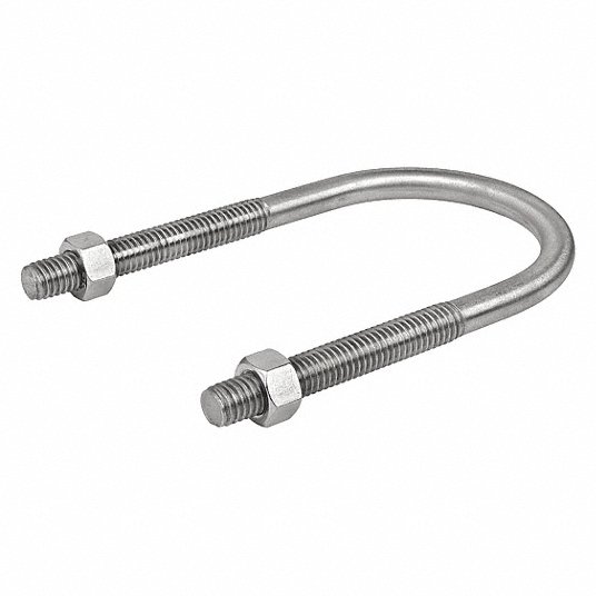 Calbrite Standard U-Bolt: 316 Stainless Steel, Plain, 3/8 S61500UB00