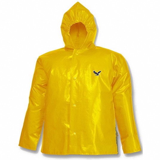 Tingley Rain Jacket with Hood, Rain Jacket, XL, Gold, Snaps with Storm Flap, Attached Hood J22107