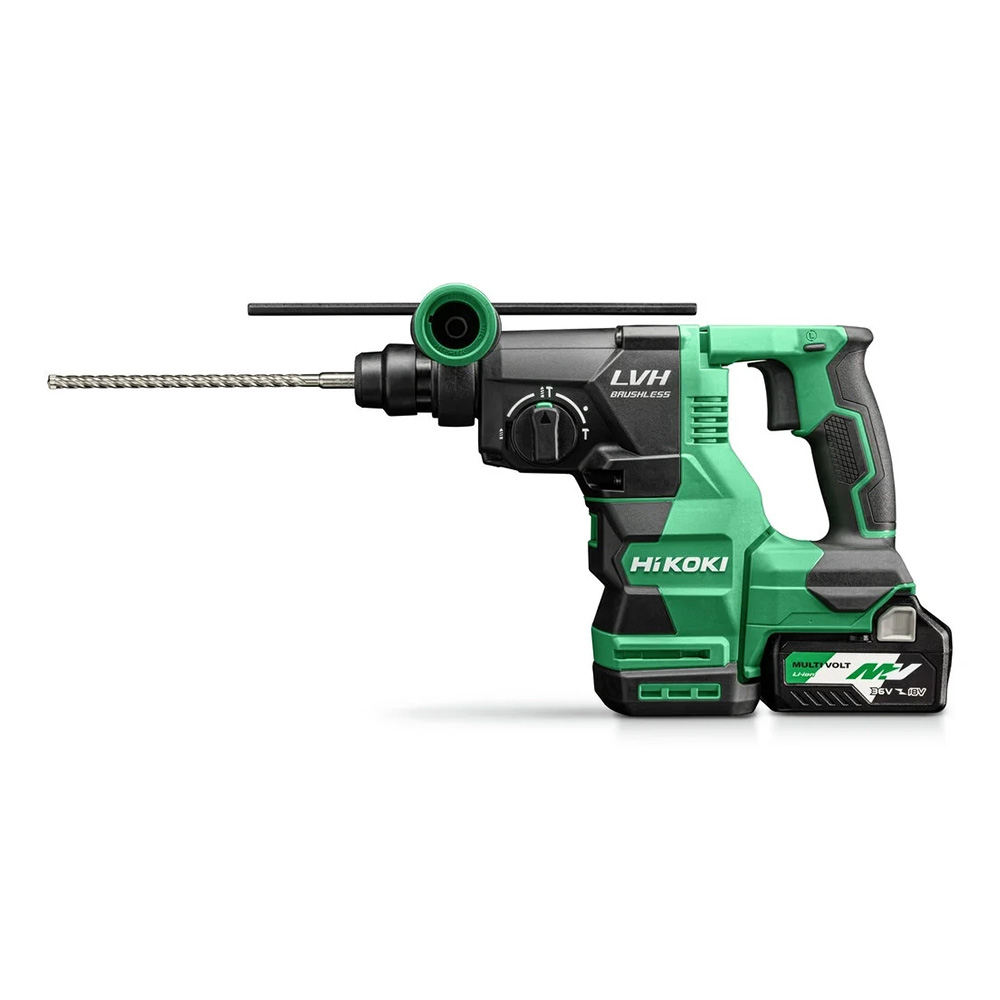 Hikoki Cordless Rotary Hammer, 18V, 3.2 J Impact Energy, 26 mm Concrete Capacity, 4300 BPM, 4.75 kg DH1826DAWUZ