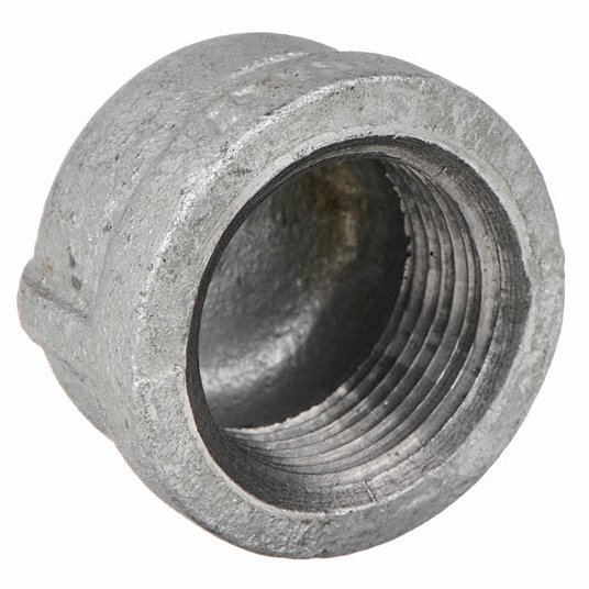 Grainger Approved Round Cap, Malleable Iron, 1/8Inch Pipe Size, Female NPT 5P898