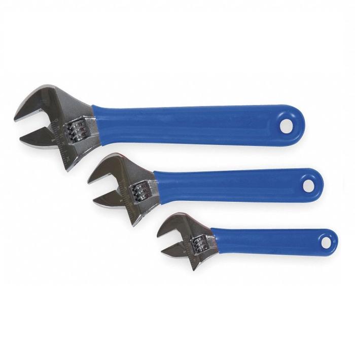 Westward Adjustable Wrench Set, 3 PC 1NYD2