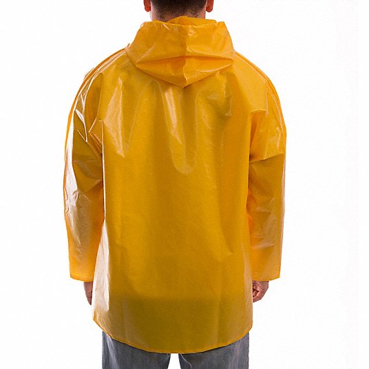 Tingley Rain Jacket with Hood, Rain Jacket, XL, Gold, Snaps with Storm Flap, Attached Hood J22107