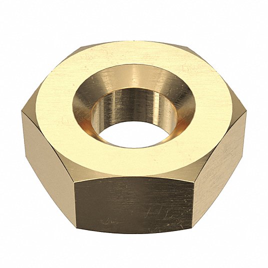 Grainger Approved Hex Nut, Hex Nut, Brass, Not Graded, Plain, 1/4Inch-20 Dia./Thread Size, Right Hand, PK 10000 25RM1/4-20