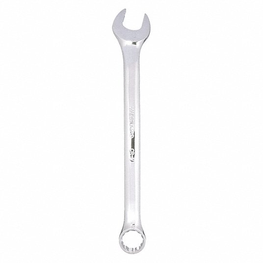 Westward Combination Wrench, Alloy Steel, Chrome, 3/4 inch Head Size, 9 3/4 inch Overall Length, Offset, SAE 36A214