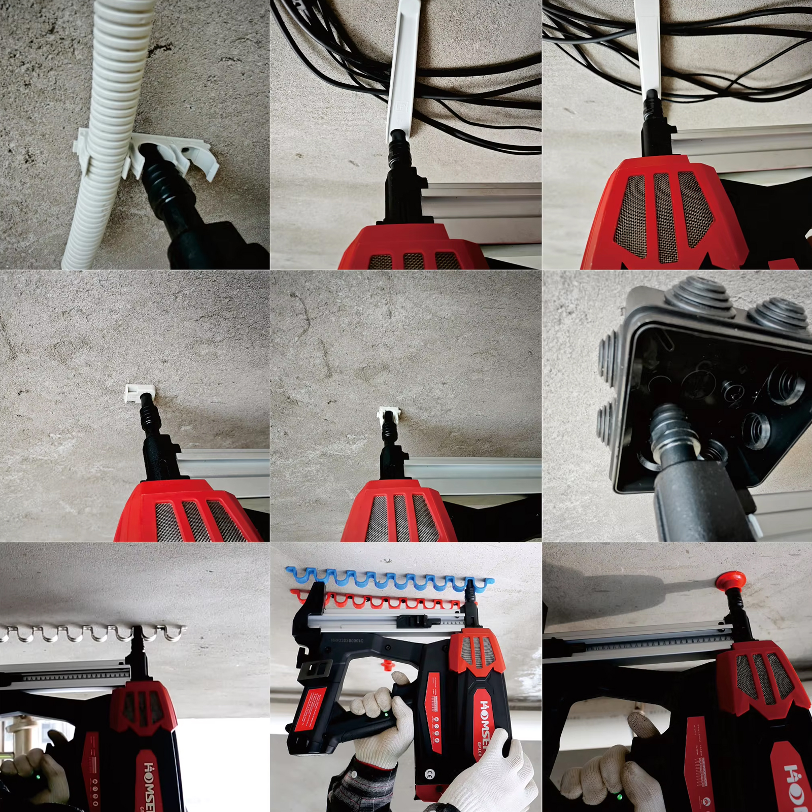 Concrete Gas Nail Gun, Nail Length 16mm~40mm, Magazine Capacity 40pcs, 3.6kg